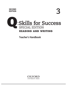 Q: Skills for Success Reading & Writing Level 3 Teacher's Handbook