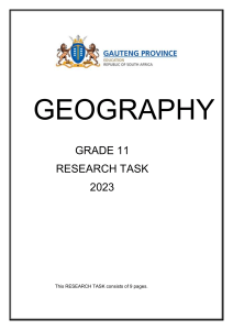 Grade 11 Geography: Droughts in South Africa Research Task