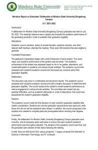 Graduates' Deliberation Report - Mindoro State University