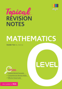 O Level Mathematics Revision Notes: Topical Practice