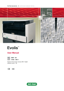 EVOLIS Analyzer User Manual - Bio-Rad