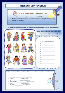 Present Continuous Tense Worksheet