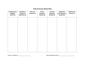 End of Course Action Plan Template
