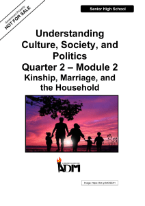 Kinship, Marriage & Household: UCSP Module