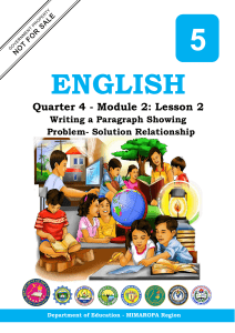 Grade 5 English Module: Problem-Solution Paragraphs