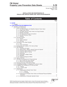 Fire Service Mains Installation & Maintenance Data Sheet