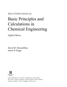 Chemical Engineering Solutions Manual, 8th Ed.