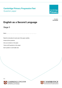 ESL Test Paper Stage 5