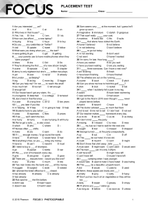 English Placement Test - Grammar & Vocabulary