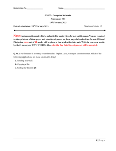 CS577 Computer Networks Assignment #01