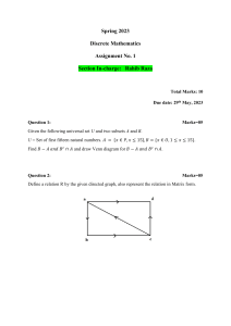 Discrete Math Assignment: Sets & Relations