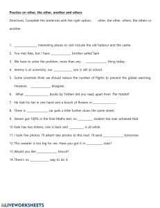 Other, Another, Others Worksheet