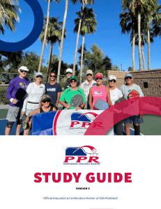 PPR Pickleball Study Guide: Level 1 Coaching