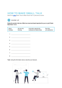 Small Talk Techniques Worksheet