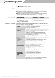 Business English Functional Language Bank: Networking & Meetings