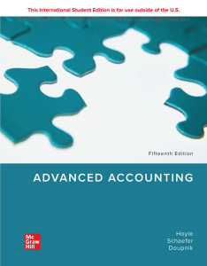 Advanced Accounting, 15th Edition Textbook
