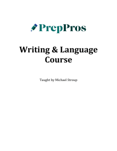 SAT Writing & Language Coursebook