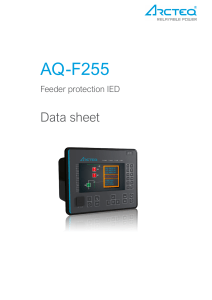 AQ-F255 Feeder Protection IED Data Sheet
