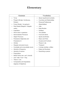 Elementary English Curriculum Outline