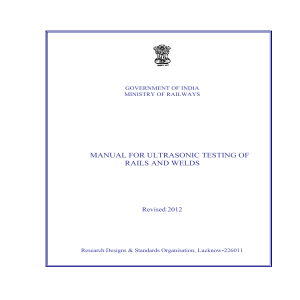 Ultrasonic Rail & Weld Testing Manual - Revised 2012
