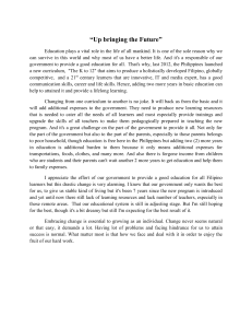 K to 12 Education in the Philippines: Challenges and Impact