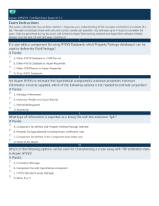 Aspen HYSYS Certified User Exam V12.1