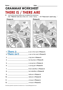 There Is/There Are Grammar Worksheet
