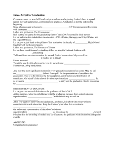 High School Graduation Emcee Script