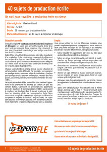 40 sujets de production écrite FLE A2-B2