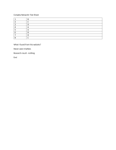 CompTIA Network+ Test Sheet with Answers