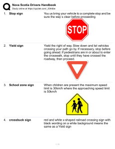 Nova Scotia Driver's Handbook: Road Signs & Meanings