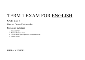 Year 8 English Exam Prep: Literary Devices & Comprehension