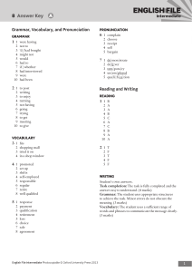 English File Intermediate Answer Key