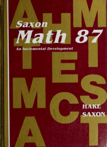 Math 87: An Incremental Development Textbook