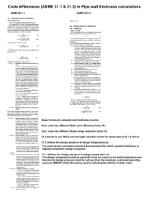 ASME B31.1 vs B31.3 Pipe Wall Thickness Calculation
