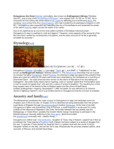 King Dutugemunu: Life, Reign, and Legacy