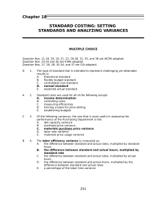Standard Costing: Setting Standards & Analyzing Variances