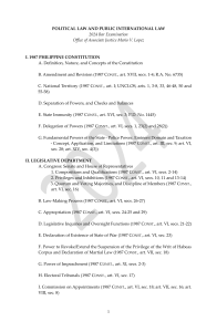 Political Law & Public International Law Syllabus