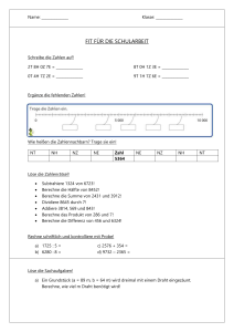 Mathe-Arbeitsblatt für die Grundschule