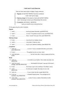 I Wish/If Only Exercise Worksheet
