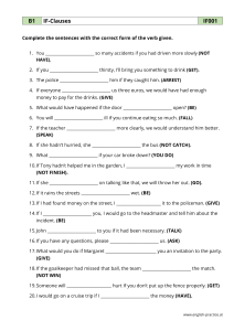 English If-Clauses Worksheet