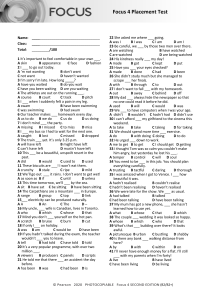 Focus 4 English Placement Test (B2/B2+)