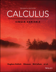 Calculus Textbook: Single Variable, Seventh Edition