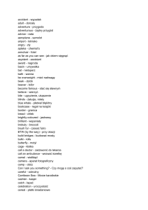 Lista słownictwa polsko-angielskiego