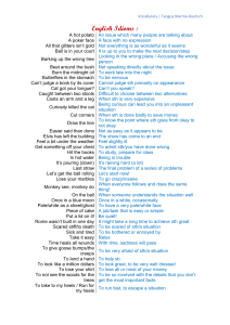 English Idioms Vocabulary List