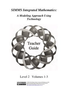 SIMMS Integrated Math Level 2 Teacher Guide