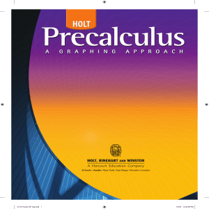 Precalculus: A Graphing Approach Textbook