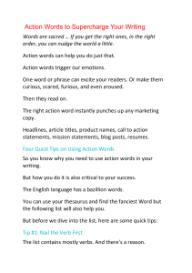 Action Words: Supercharge Your Writing & Engage Readers