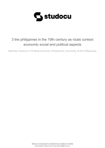 Philippines in 19th Century: Rizal's Context