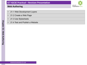 Web Authoring: IGCSE Practical Revision - HTML & CSS